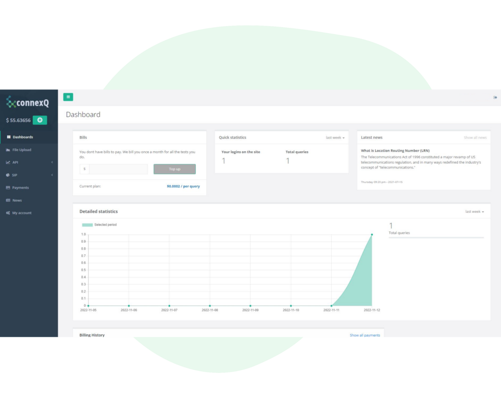 Carrier Lookup 1 Carrier Lookup ConnexQ portal
